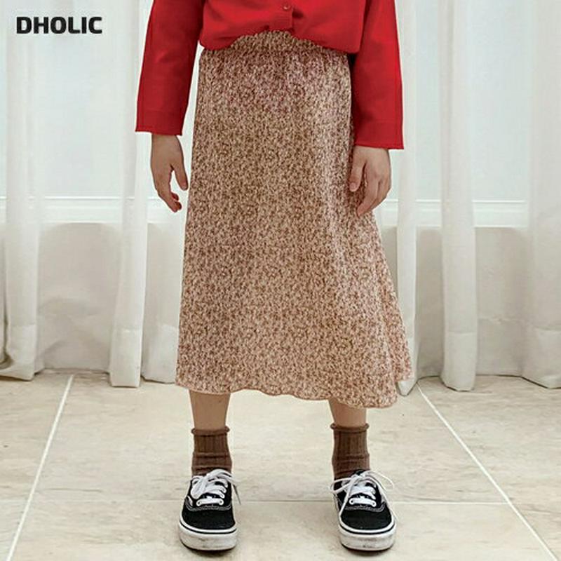 【キッズ10%OFF】リンクル花柄スカート u07405 キッズ 【3~8才】【sk】【韓国 ファッション ボトムス スカート 