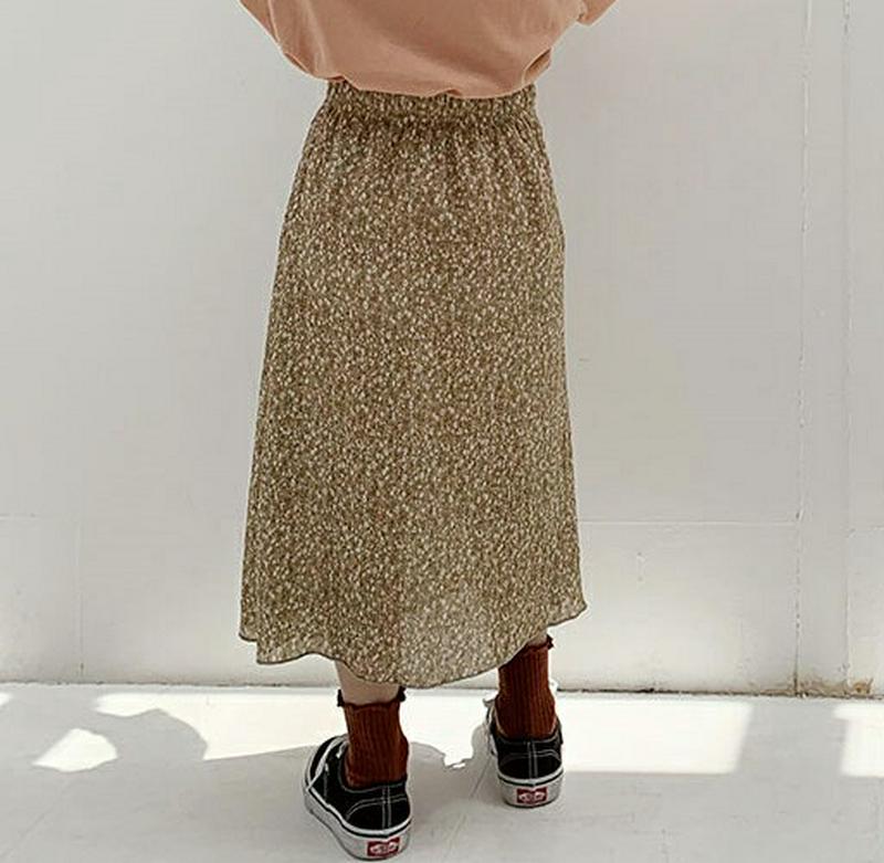 【キッズ10%OFF】リンクル花柄スカート u07405 キッズ 【3~8才】【sk】【韓国 ファッション ボトムス スカート 