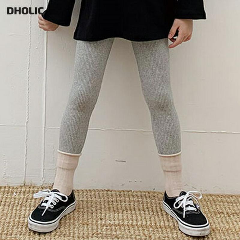 【キッズ10%OFF】リブレギンス u07412 キッズ 【3~8才】【pt】【韓国 ファッション ボトムス レギンス スパッツ