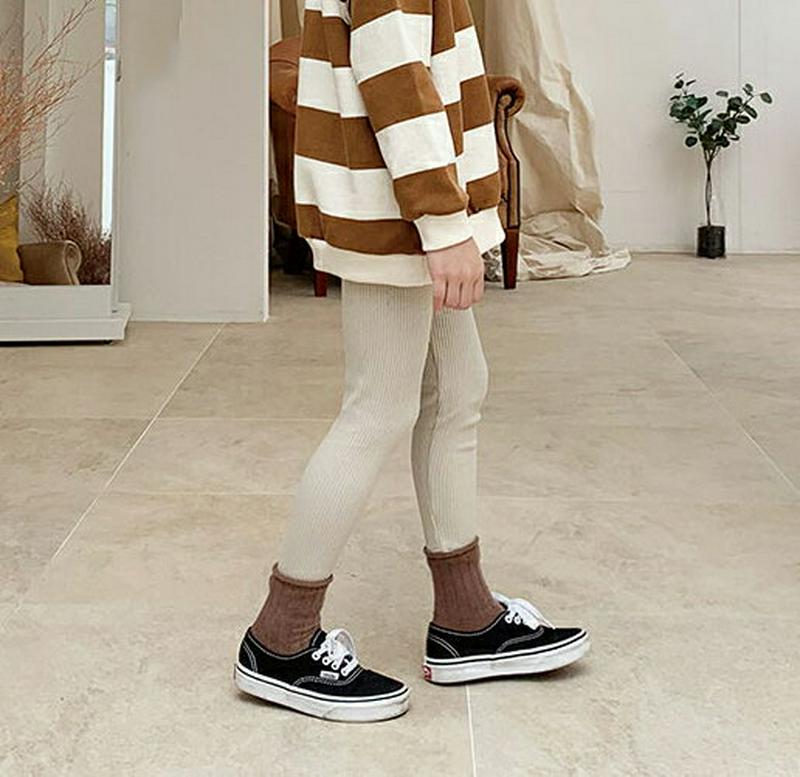 【キッズ10%OFF】リブレギンス u07412 キッズ 【3~8才】【pt】【韓国 ファッション ボトムス レギンス スパッツ