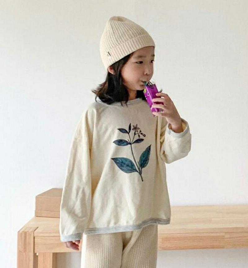 【キッズ10%OFF】フラワースウェット u06910 キッズ 【3~8才】【tops】【韓国 ファッション トップス スウェッ