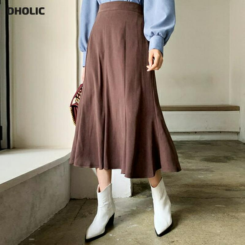 フレアロングスカート・全4色・b61386 レディース【sk】【韓国 ファッション ボトムス スカート ロング丈 ロングスカート