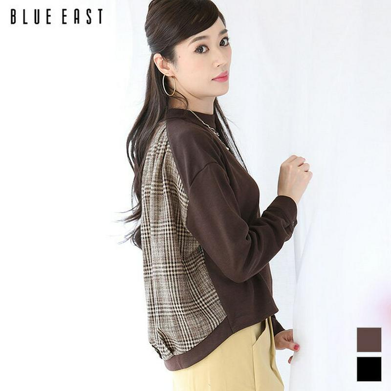 【SALE／40%OFF】チェック柄切替プルオーバー