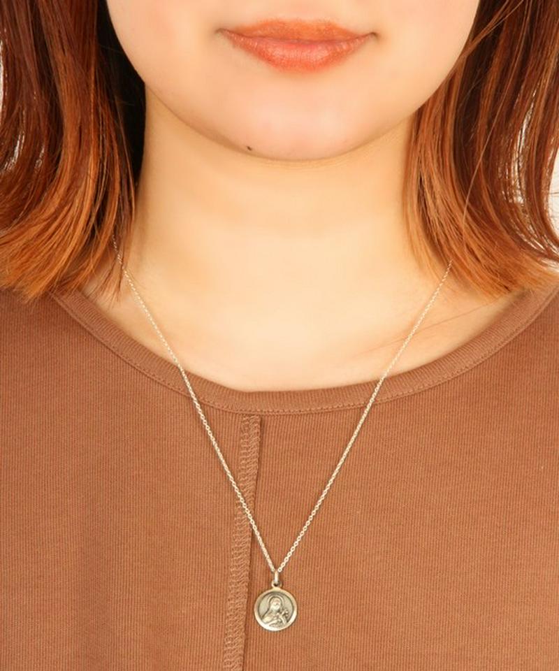 【美しいオールド感】シルバー925 マリア二重メダイネックレス