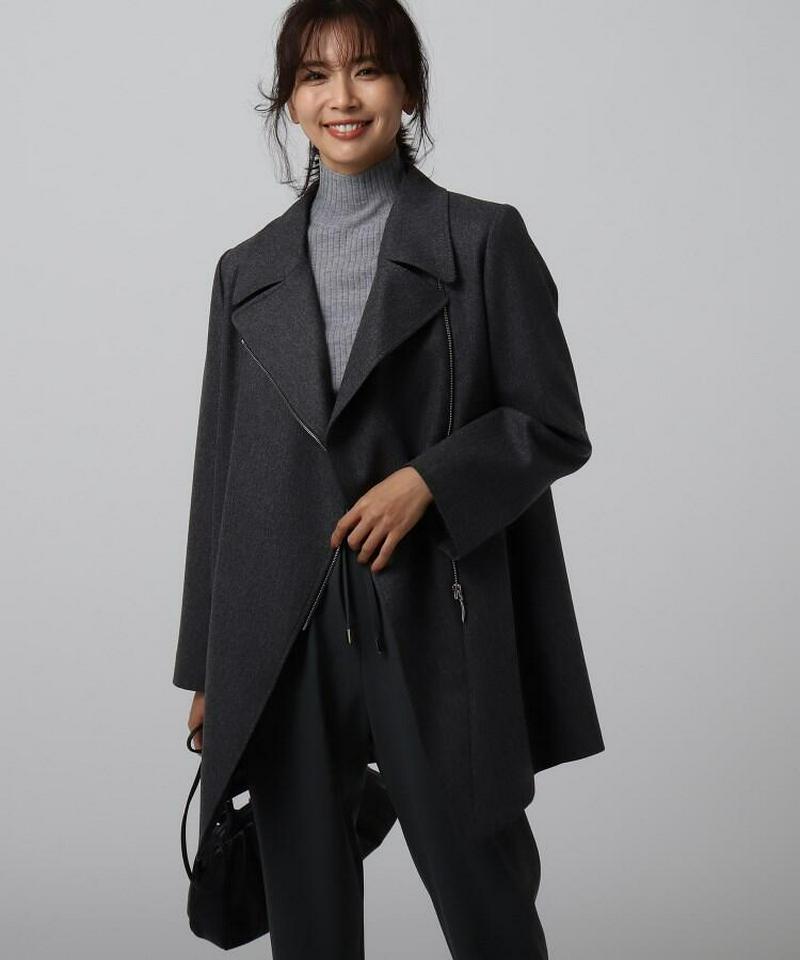 マリーニライトフラノ ライダース風コート