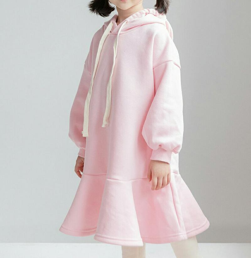 【新作10%OFF】フレアフードワンピース u07704 キッズ 【3~8才】【ops】【韓国 ファッション ワンピース ミディ