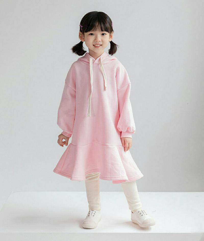 【新作10%OFF】フレアフードワンピース u07704 キッズ 【3~8才】【ops】【韓国 ファッション ワンピース ミディ