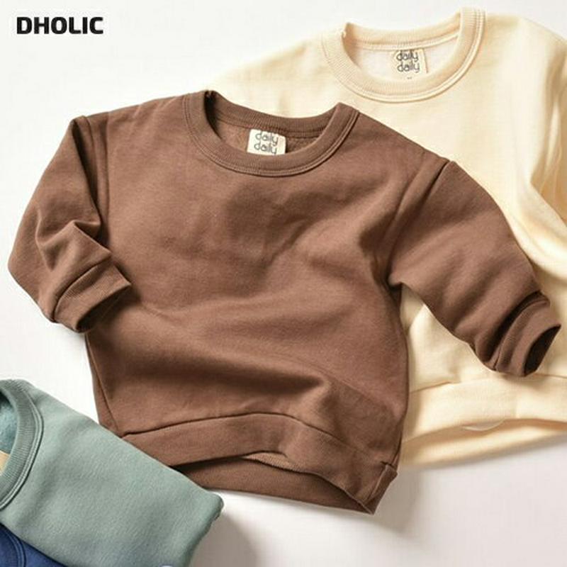 裏起毛スウェット u07685 キッズ 【3~8才】【tops】【韓国 ファッション トップス スウェット トレーナー カットソー Tシャツ ラウンドネック 長袖 女の子 男の子 無地 キッズ 子供 子供用 幼稚園 通学 通園 小学生 春 秋 冬】【KIDS】