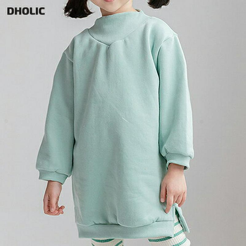 【新作10%OFF】リブモックネックワンピース u07686 キッズ 【3~8才】【ops】【韓国 ファッション ワンピース ミ