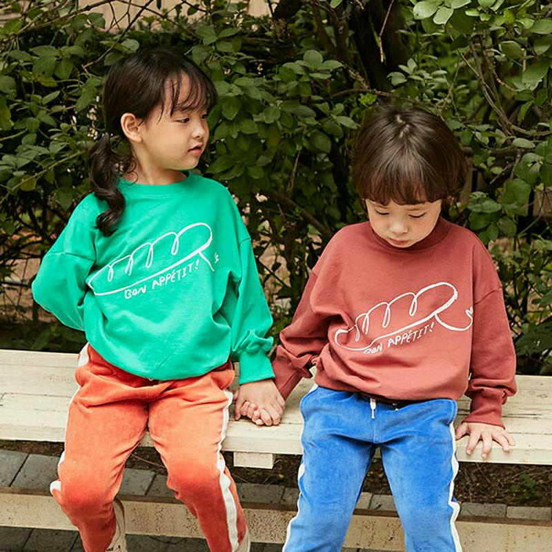 【新作10%OFF】バケットプリントスウェット u06481 キッズ 【3~8才】【tops】【韓国 ファッション トップス ス