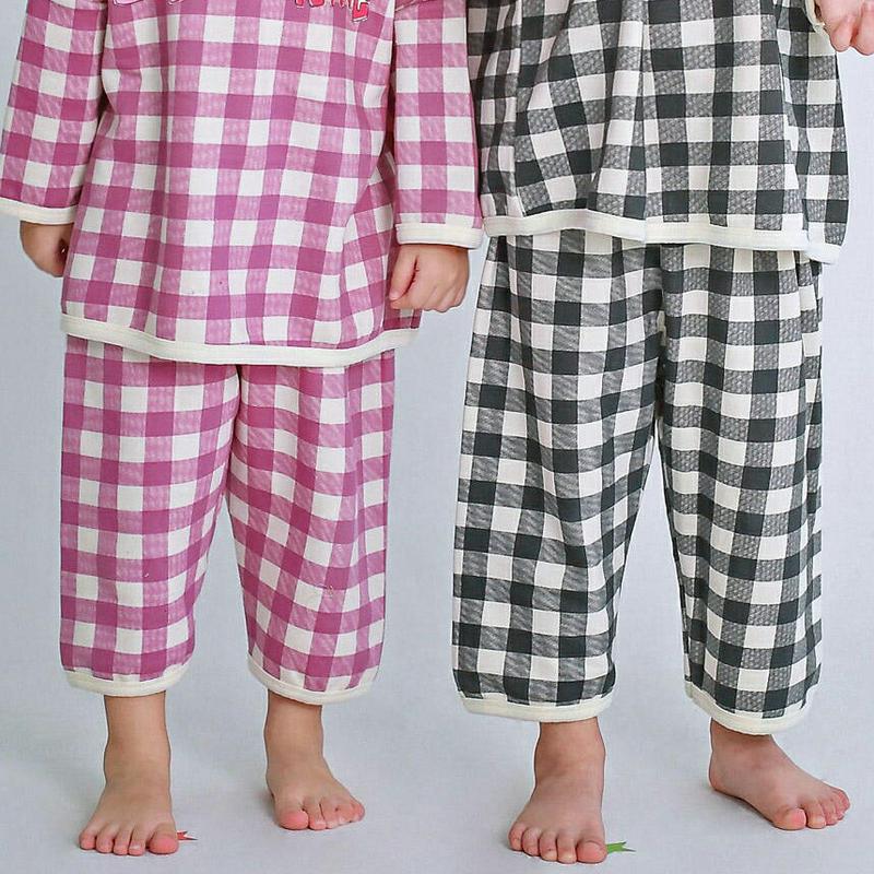 チェックパジャマパンツ・p007542 キッズ【3~8才】【pt】【ルームウェア 部屋着 パジャマ チェック柄　ギンガムチェック カジュアル ラフ 女の子 男の子 韓国 韓国子供服 子供 こども 子供服 こども服】【KIDS】