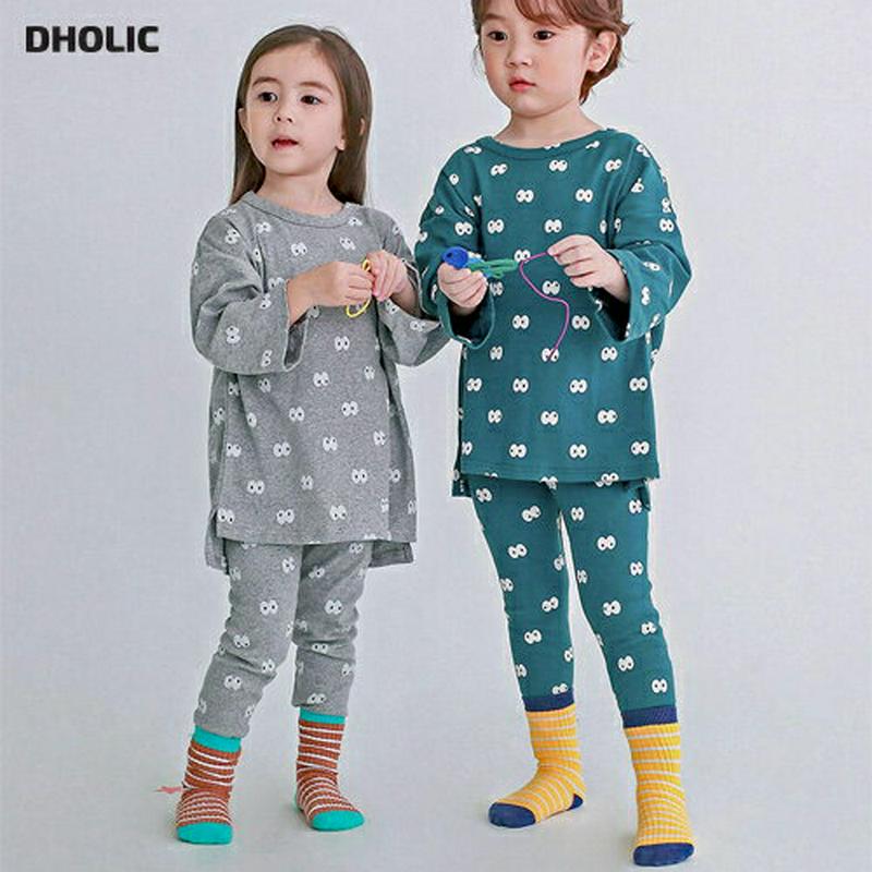 【新作10%OFF】アイプリントTシャツ&レギンスSET・p007644 キッズ【3~8才】【uw】【ルームウェア パジャマ 部