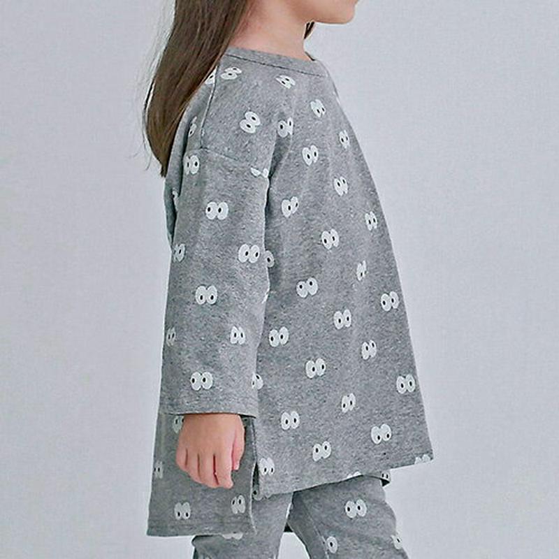 【新作10%OFF】アイプリントTシャツ&レギンスSET・p007644 キッズ【3~8才】【uw】【ルームウェア パジャマ 部