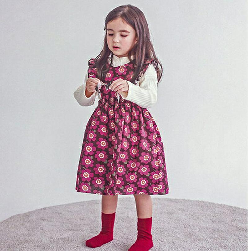 【新作10%OFF】Tシャツ付フリルフラワーワンピース・p007631 キッズ【3~8才】【set】【ワンピース ロング ロング