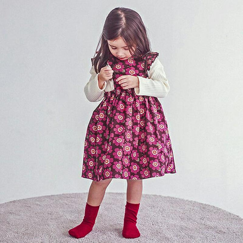 【新作10%OFF】Tシャツ付フリルフラワーワンピース・p007631 キッズ【3~8才】【set】【ワンピース ロング ロング