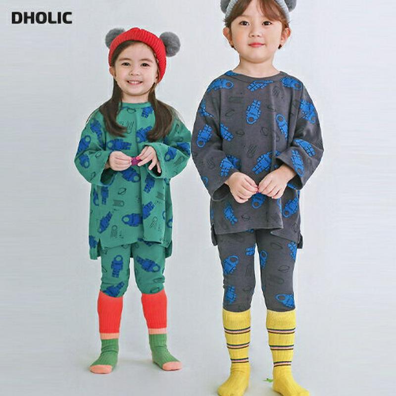 【新作10%OFF】スペースTシャツ&レギンスSET・p007642 キッズ【3~8才】【uw】【ルームウェア パジャマ 部屋着