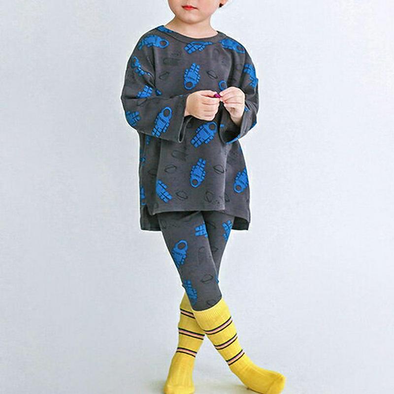 【新作10%OFF】スペースTシャツ&レギンスSET・p007642 キッズ【3~8才】【uw】【ルームウェア パジャマ 部屋着