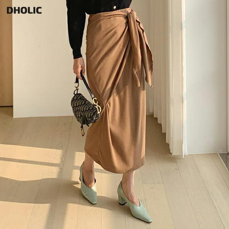 【新作10%OFF】起毛ラップスカート・全3色・t61472 レディース【sk】【韓国 ファッション ボトムス スカート ロング