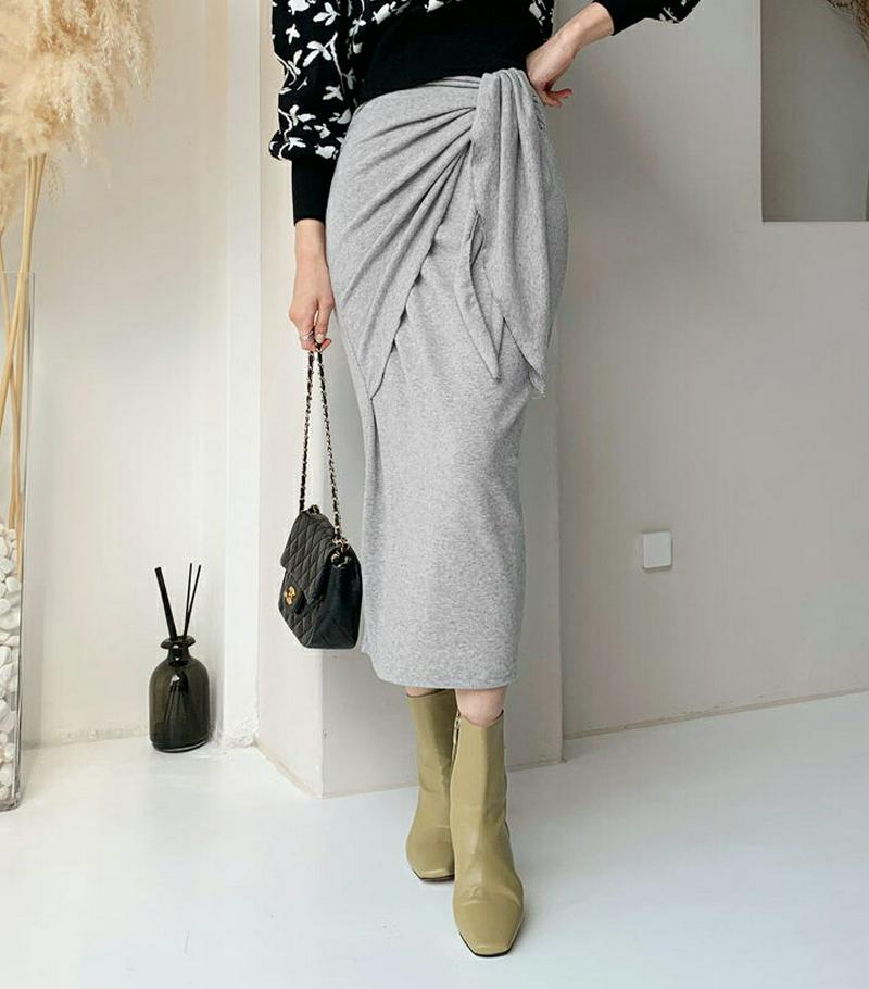 【新作10%OFF】起毛ラップスカート・全3色・t61472 レディース【sk】【韓国 ファッション ボトムス スカート ロング