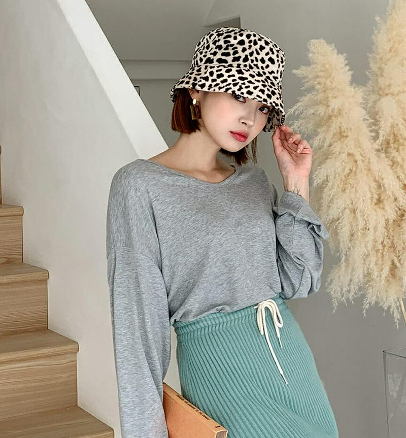 【新作10%OFF】ルーズUネックTシャツ・全4色・t61443 レディース【tops】【韓国 ファッション トップス Tシャツ