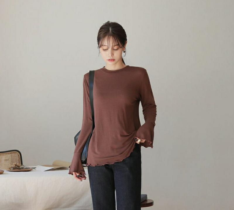【新作10%OFF】ウェーブワイドスリーブTシャツ・全3色・t64629 レディース【tops】【韓国 ファッション トップス 
