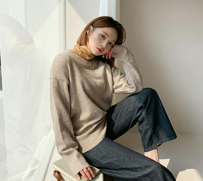 【新作10%OFF】ルーズラウンドニット・全5色・t61455 レディース【tops】【韓国 ファッション トップス ニット ニ