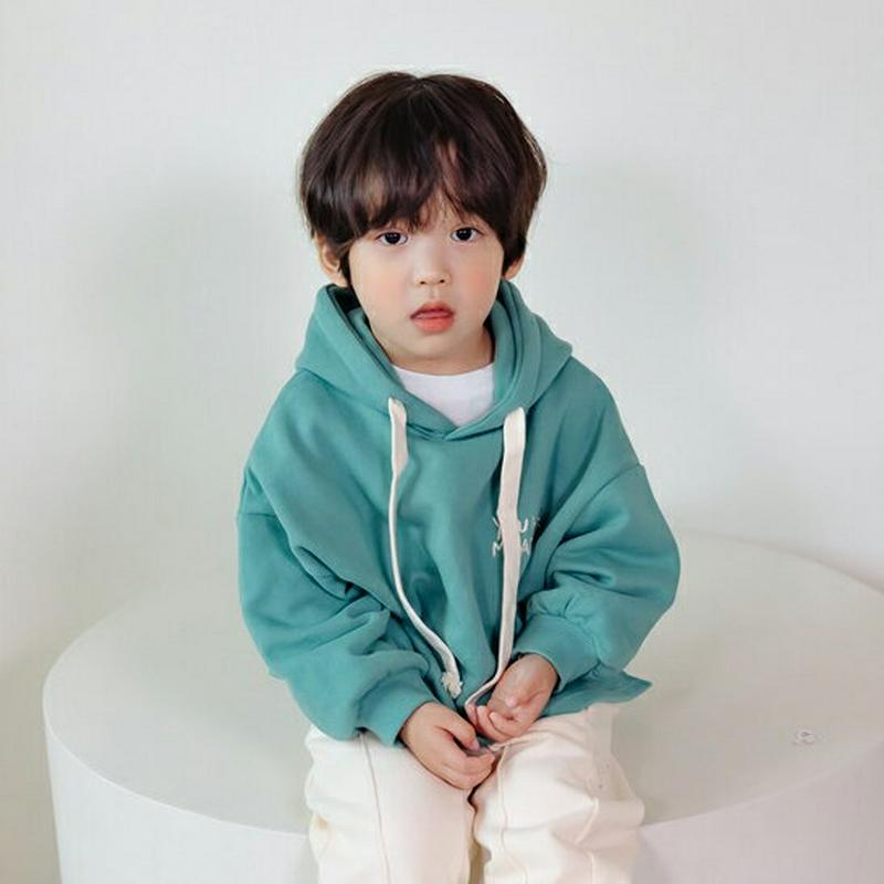 【新作10%OFF】スマイル刺繍ロゴフーディ u06982 キッズ 【3~8才】【tops】【韓国 ファッション トップス フー