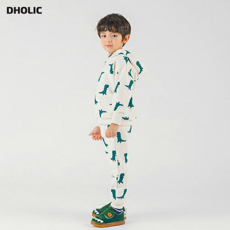 裏起毛ダイナソーフーディ&パンツSET・p005624 キッズ【3~8才】【set】【セット 上下 ダイナソー 恐竜 裏起毛 長袖 パーカー パンツ ズボン 長ズボン セットアップ setup 女の子 男の子 韓国 韓国子供服 子供 こども 子供服 こども服】【KIDS】