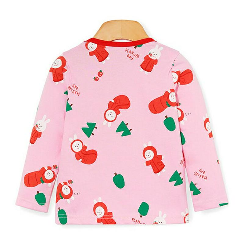 ラビットパターンルームウェアSET・p007504 キッズ【3~8才】【uw】【ルームウェア パジャマ 部屋着 長袖 トップス 長ズボン パンツ ズボン うさぎ ウサギ 可愛い かわいい 女の子 韓国 韓国子供服 子供 こども 子供服 こども服】【KIDS】