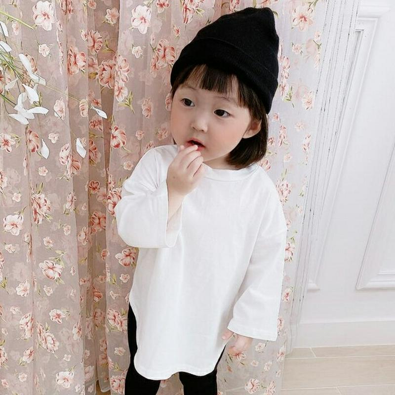 ラウンドヘムTシャツ・u07624 キッズ【3~8才】【tops】【トップス Tシャツ 長袖 ロンT 単色 無地 シンプル カジ
