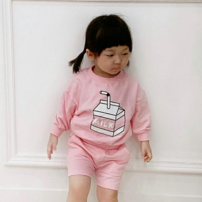 ミルクスウェット上下SET・u07593 キッズ【3~8才】【set】【セットアップ setup セット 上下 トップス スウェ