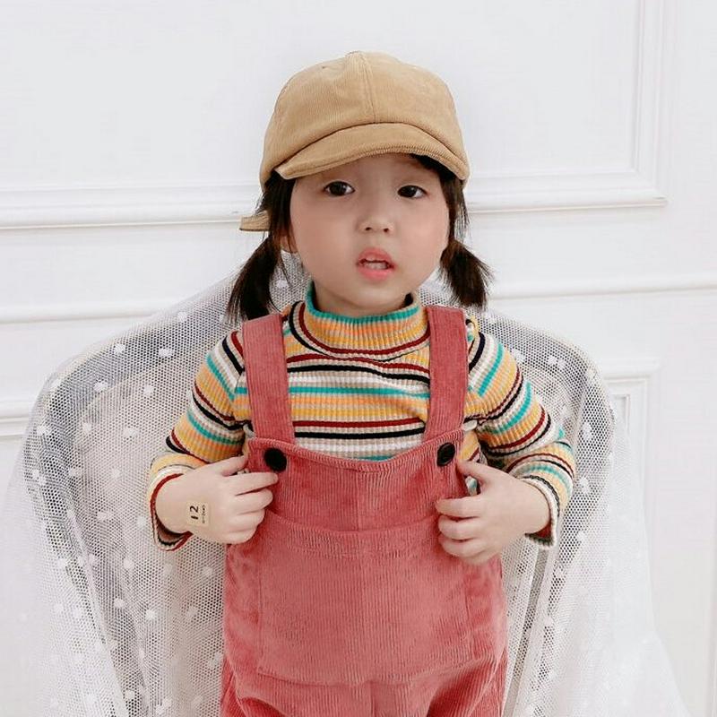 マルチボーダーハイネックTシャツ・u07621 キッズ【3~8才】【tops】【トップス Tシャツ 長袖 ボーダー 柄 マルチボ