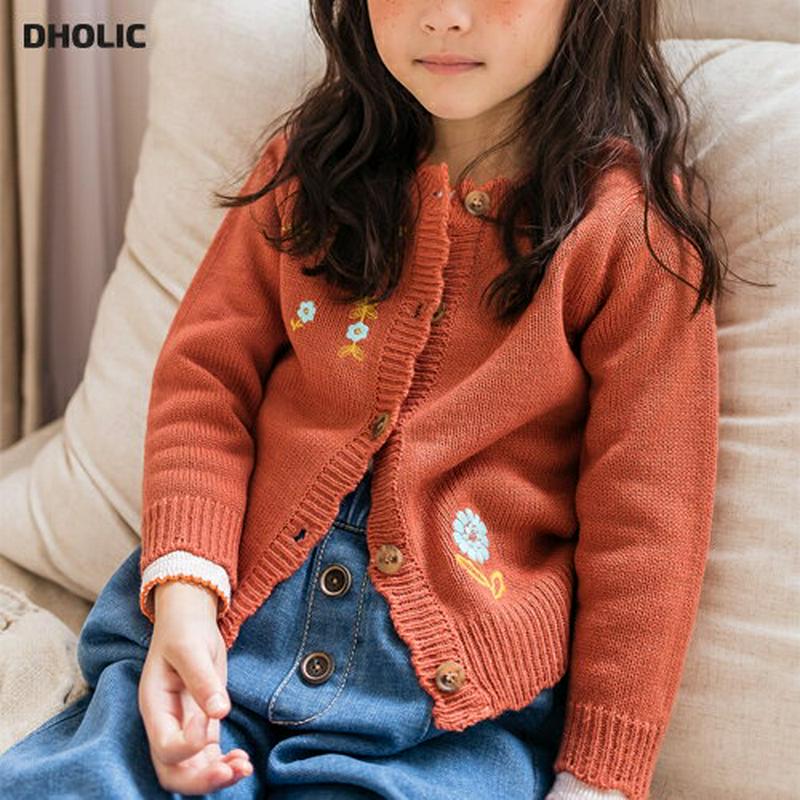 フラワー刺繍カーディガン・u07586 キッズ【3~8才】【cd】【カーディガン カーデ 羽織物 長袖 刺繍 フラワー 花柄 可