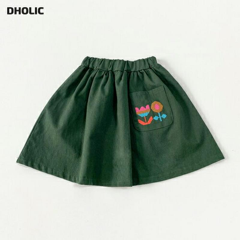 フラワーポイントポケットミニスカート・u06622 キッズ【3~8才】【sk】【スカート ミディスカート ミディ丈 花柄 フラワ