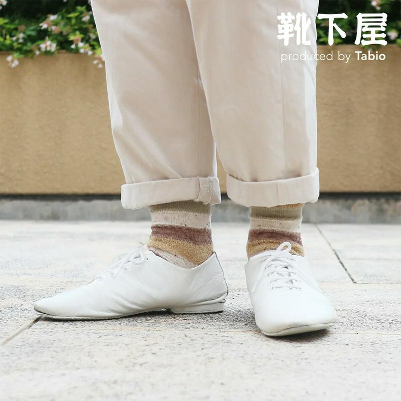 【あす楽】【靴下屋】 異素材ボーダーショートソックス / 靴下 タビオ Tabio くつ下 くるぶし上 ショート レディース 日本製