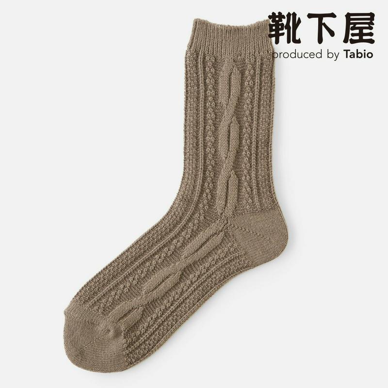 【全品送料無料★〜12/26 23:59迄】【あす楽】【靴下屋】 毛混ケーブル柄フロートソックス / 靴下 タビオ Tabio くつ下 クルー レディース 日本製 2112ka