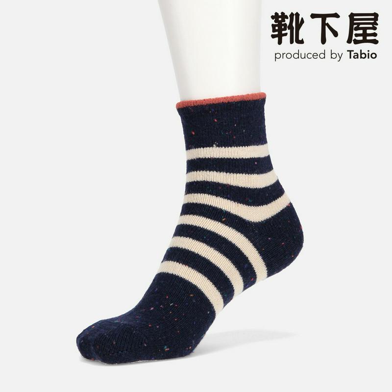 【全品送料無料★〜12/26 23:59迄】【あす楽】【靴下屋】 ネップボーダー柄ショートソックス / 靴下 タビオ Tabio くつ下 ショート レディース 日本製 2012ka