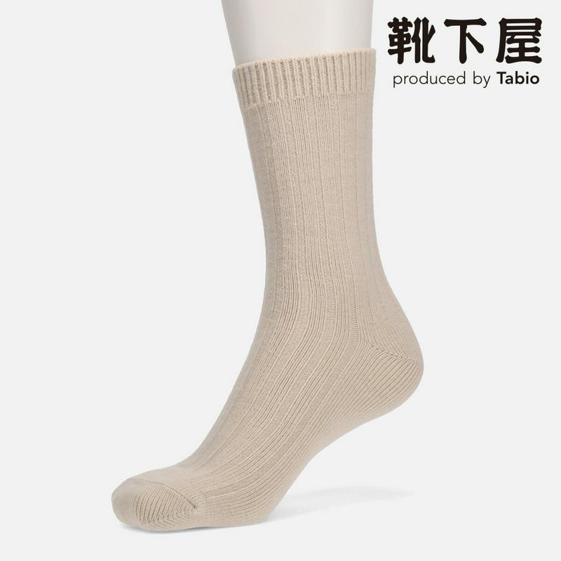 【あす楽】【靴下屋】 毛混4×2リブソックス / 靴下 タビオ Tabio くつ下 クルー レディース 日本製