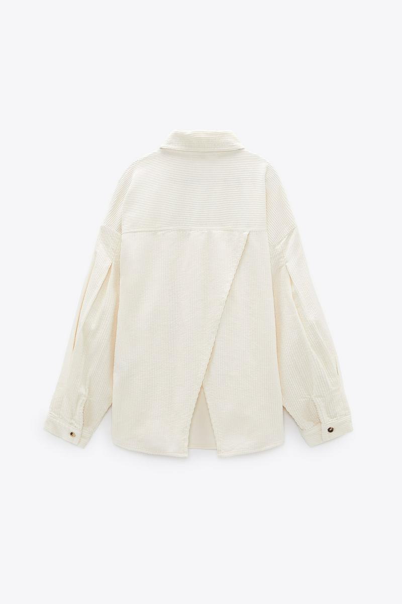 バックスリット入りコーデュロイシャツ