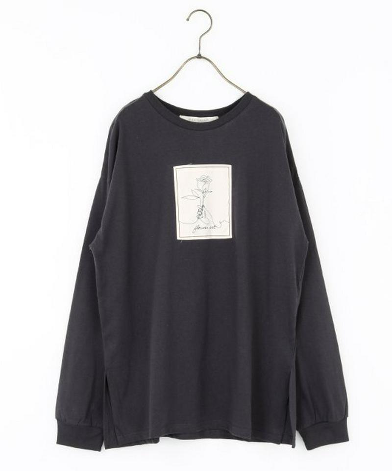 布帛叩き付けロングＴシャツ
