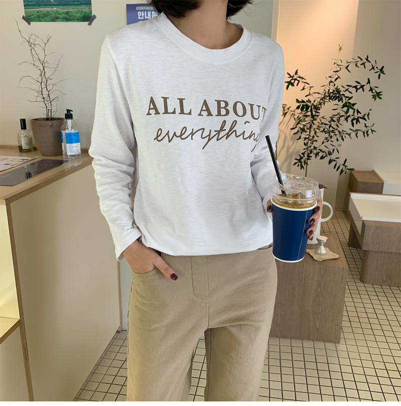 レタードプリントストレッチTシャツ