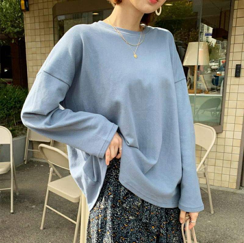 【新作10%OFF 】ラウンドネックTシャツ・全7色・t56088 レディース【tops】【韓国 ファッション トップス Tシャ