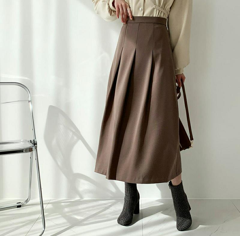 【新作10%OFF 】タックAラインスカート・全2色・t56070 レディース【sk】【韓国 ファッション ボトムス スカート 