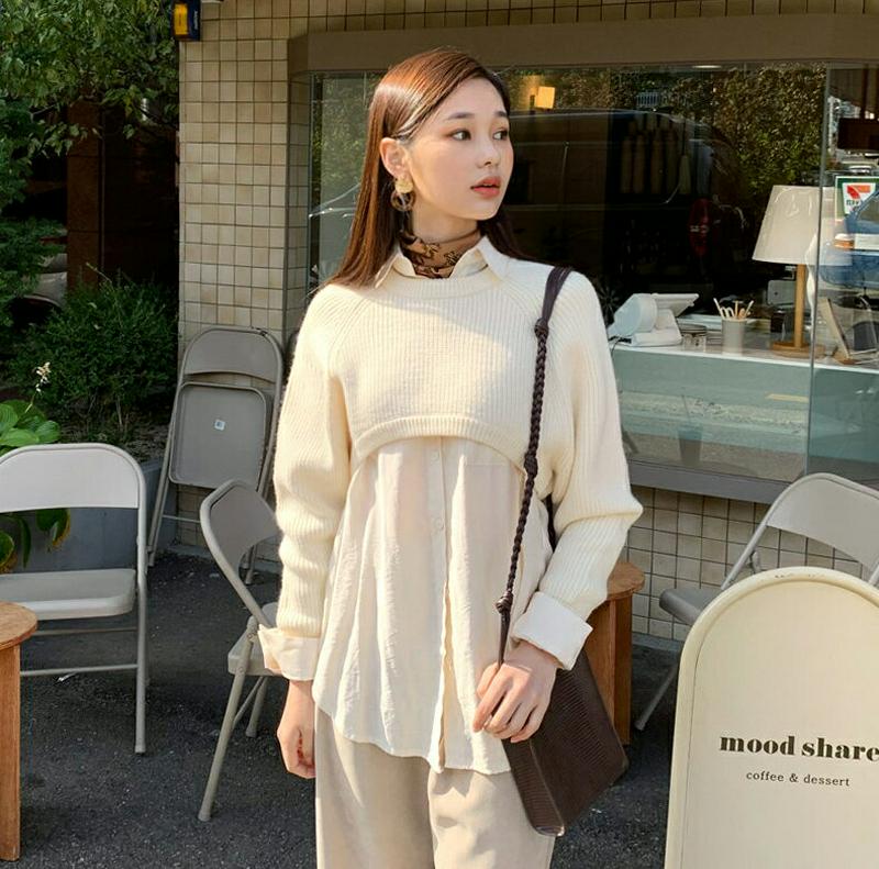 【新作10%OFF 】クロップドラグランニット・全4色・t56055 レディース【tops】【韓国 ファッション トップス ニッ
