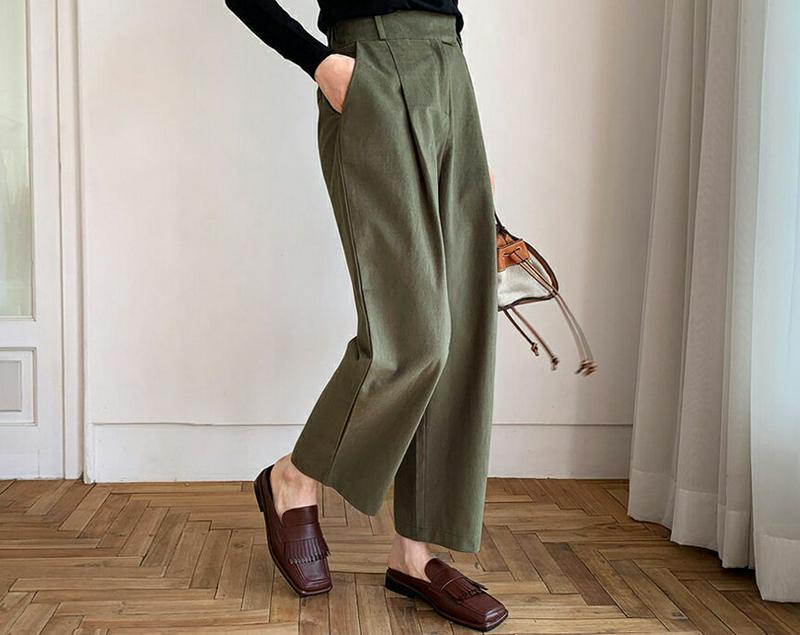 【新作10%OFF 】コットンワイドパンツ・全3色・t64727 レディース【pt】【韓国 ファッション ボトムス ズボン パン