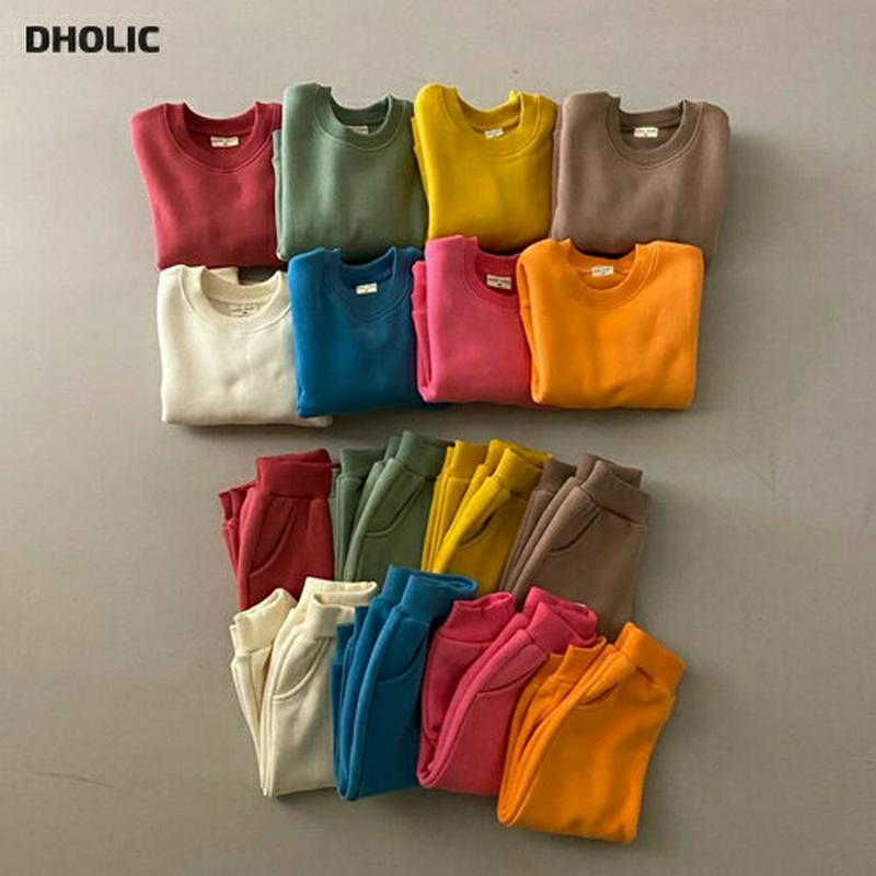 【キッズ30%OFF】裏起毛スウェット上下SET・u07785 キッズ【3~8才】【set】【セットアップ setup トップス スウェット トレーナー パンツ ズボン 単色 無地 シンプル ベーシック 裏起毛 上下 女の子 男の子 冬 韓国 韓国子供服 子供 こども 子供服 こども服】【KIDS】