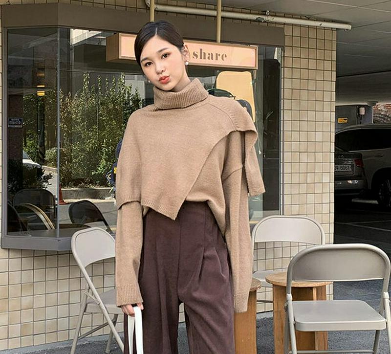 【新作10%OFF 】ケープ&VネックニットSET・全5色・b56064 レディース【tops】【韓国 ファッション トップス 