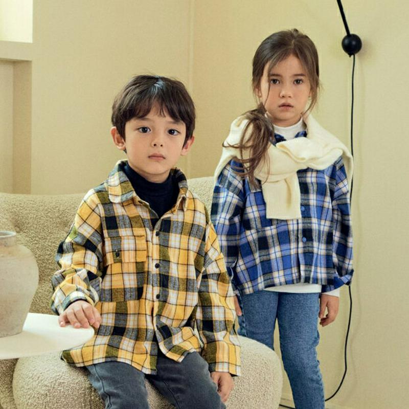 【新作10%OFF 】チェックシャツ・u07780 キッズ【3~8才】【bl】【トップス シャツ チェック柄 チェックシャツ 長