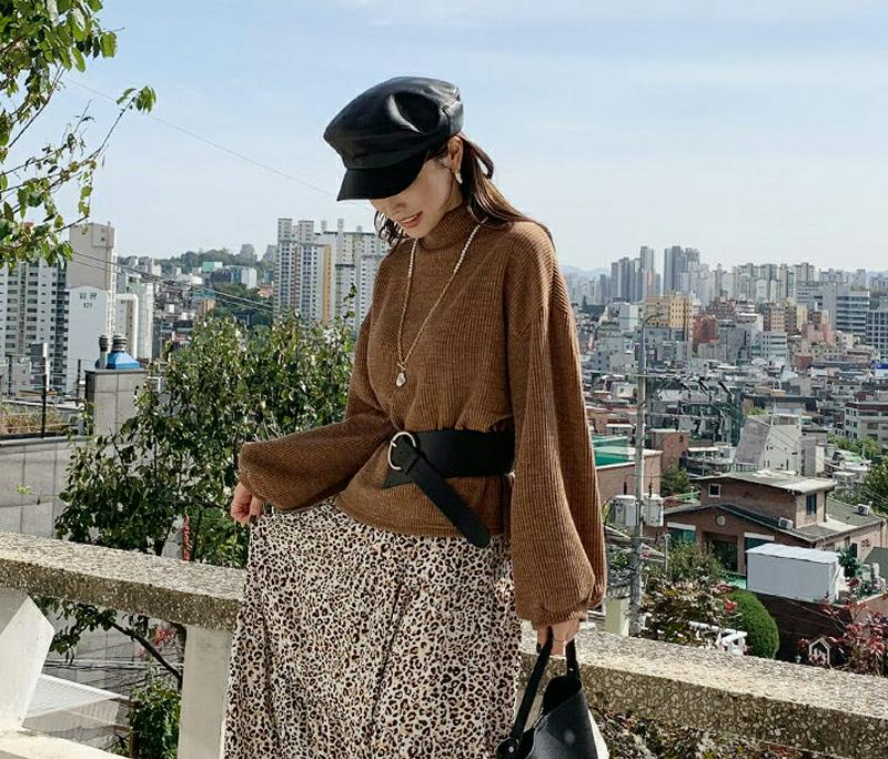 【新作10%OFF 】ハーフネックルーズニット・全4色・b64708 レディース【tops】【韓国 ファッション トップス ニッ