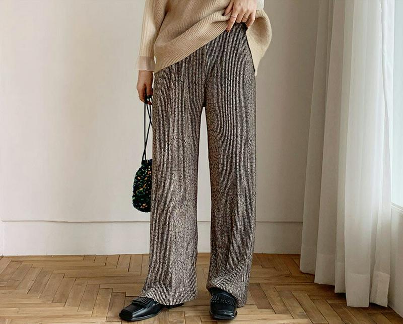 【新作10%OFF 】プリーツパターンパンツ・全3色・b64722 レディース【pt】【韓国 ファッション ボトムス ズボン パ